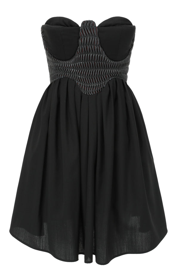 Phantasmal pleats  panel semicircular dress